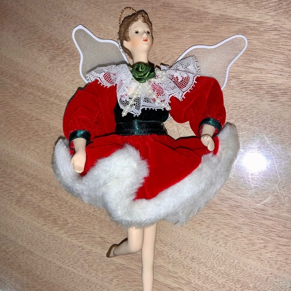 Christmas Ballerina Fairy Ornament Angel Figurine Vintage Porcelain Collectible - Picture 2 of 16